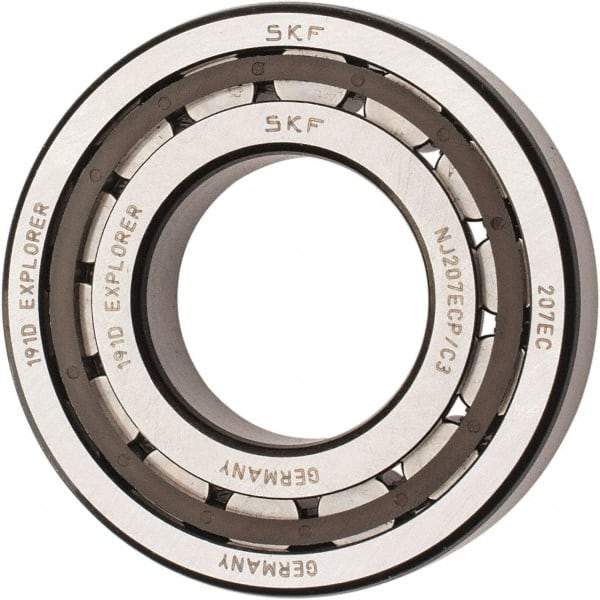 SKF - 35mm Bore Diam, 72mm Outside Diam, 17mm Wide Cylindrical Roller Bearing - 48,400 N Dynamic Capacity, 48,000 Lbs. Static Capacity - Apex Tool & Supply