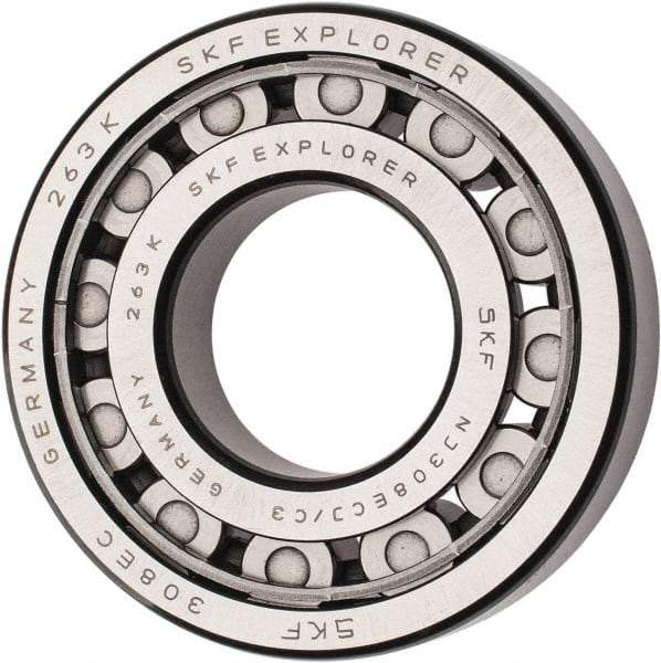SKF - 40mm Bore Diam, 90mm Outside Diam, 23mm Wide Cylindrical Roller Bearing - 80,900 N Dynamic Capacity, 78,000 Lbs. Static Capacity - Apex Tool & Supply