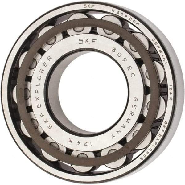 SKF - 45mm Bore Diam, 100mm Outside Diam, 25mm Wide Cylindrical Roller Bearing - 99,000 N Dynamic Capacity, 100,000 Lbs. Static Capacity - Apex Tool & Supply