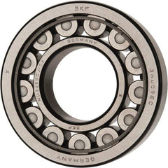 SKF - 45mm Bore Diam, 100mm Outside Diam, 25mm Wide Cylindrical Roller Bearing - 99,000 N Dynamic Capacity, 100,000 Lbs. Static Capacity - Apex Tool & Supply