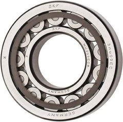 SKF - 45mm Bore Diam, 100mm Outside Diam, 25mm Wide Cylindrical Roller Bearing - 99,000 N Dynamic Capacity, 100,000 Lbs. Static Capacity - Apex Tool & Supply