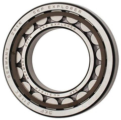 SKF - 55mm Bore Diam, 100mm Outside Diam, 21mm Wide Cylindrical Roller Bearing - 84,200 N Dynamic Capacity, 95,000 Lbs. Static Capacity - Apex Tool & Supply