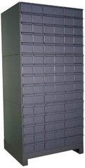 Durham - 90 Bin Drawer Cabinet System - 17-1/4 Inch Overall Depth x 69-1/8 Inch Overall Height, Gray Steel Bins - Apex Tool & Supply