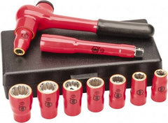 Wiha - 10 Piece 3/8" Drive Socket Set - 6 Points, 5/16" to 3/4" Range, Inch Measurement Standard - Apex Tool & Supply