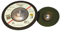 3M - 36 Grit, 7" Wheel Diam, 1/8" Wheel Thickness, Type 27 Depressed Center Wheel - Apex Tool & Supply
