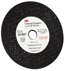 3M - 6" Aluminum Oxide Cutoff Wheel - 0.045" Thick, 7/8" Arbor, 10,200 Max RPM, Use with Angle Grinders - Apex Tool & Supply