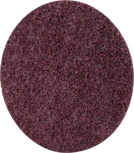 3M - 5" Coarse Grade Ceramic Deburring Disc - Quick Change Connection, Maroon, 12,000 Max RPM - Apex Tool & Supply