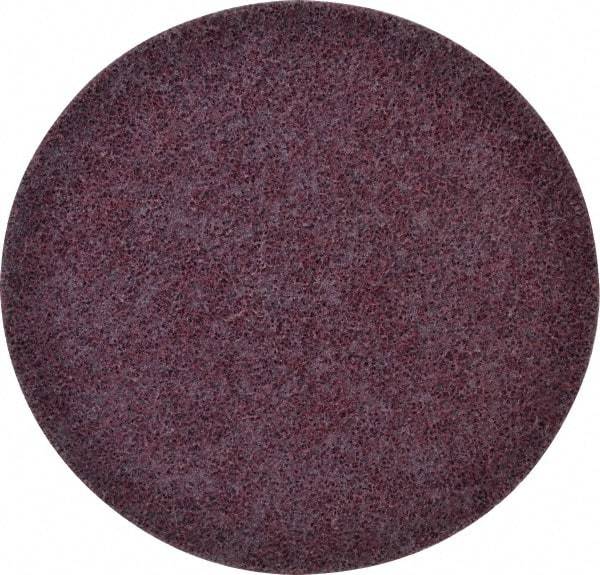 3M - 7" Coarse Grade Ceramic Deburring Disc - Quick Change Connection, Maroon, 8,600 Max RPM - Apex Tool & Supply