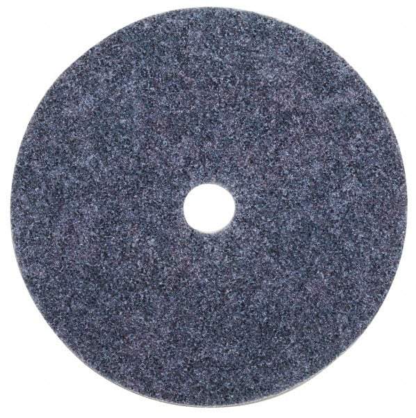 3M - 5" Coarse Grade Aluminum Oxide Deburring Disc - 7/8" Center Hole, Arbor Connection, Blue, 10,000 Max RPM - Apex Tool & Supply