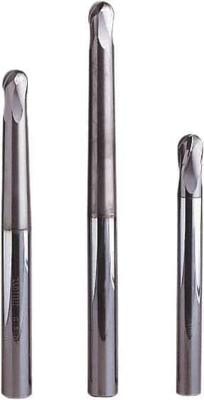 Seco - 8mm Diam, 8mm LOC, 4 Flute Solid Carbide Ball End Mill - MEGA-64 Finish, Single End, 85mm OAL, 8mm Shank Diam, Spiral Flute - Apex Tool & Supply