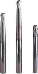 Seco - 8mm Diam, 8mm LOC, 4 Flute Solid Carbide Ball End Mill - MEGA-64 Finish, Single End, 85mm OAL, 8mm Shank Diam, Spiral Flute - Apex Tool & Supply