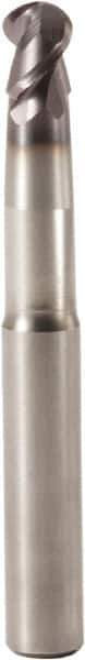 Seco - 6mm Diam, 5.5mm LOC, 2 Flute Solid Carbide Ball End Mill - MEGA-T Finish, Single End, 55mm OAL, 6mm Shank Diam, Spiral Flute - Apex Tool & Supply