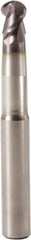 Seco - 6mm Diam, 5.5mm LOC, 2 Flute Solid Carbide Ball End Mill - MEGA-T Finish, Single End, 55mm OAL, 6mm Shank Diam, Spiral Flute - Apex Tool & Supply