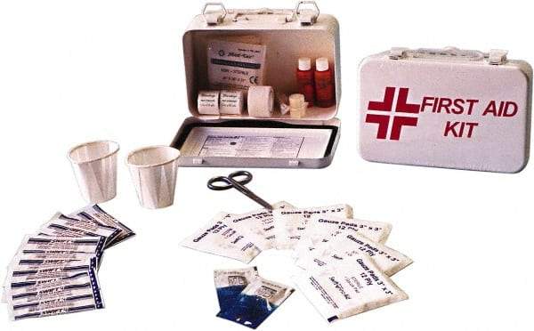 Ability One - 30 Piece, 30 Person, Multipurpose/Auto/Travel First Aid Kit - Metal Case - Apex Tool & Supply