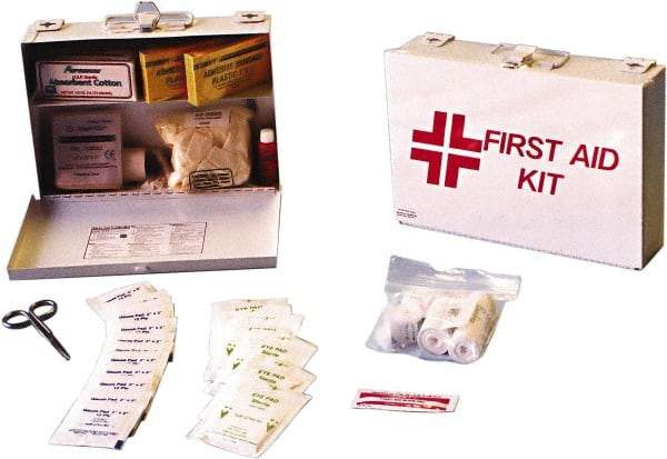 Ability One - 47 Piece, 47 Person, Industrial First Aid Kit - Metal Case - Apex Tool & Supply