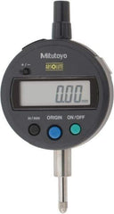Mitutoyo - 0 to 12.7mm Range, 0.0005" Graduation, Electronic Drop Indicator - Flat Back, Accurate to 0.001", English & Metric System, LCD Display - Apex Tool & Supply