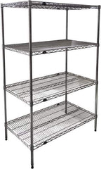 Value Collection - 4 Shelf Wire Shelving Unit - 72" Wide x 24" Deep x 63" High, - Apex Tool & Supply