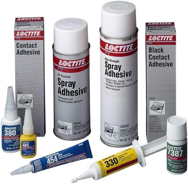 Loctite - 0.70 oz Bottle Clear Instant Adhesive - Series 435, 30 sec Working Time, 24 hr Full Cure Time, Bonds to Metal, Plastic & Rubber - Apex Tool & Supply