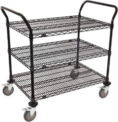 Value Collection - 600 Lb Capacity, 18" Wide x 60" Long x 39" High Wire Cart - 3 Shelf, Steel, Swivel Casters - Apex Tool & Supply