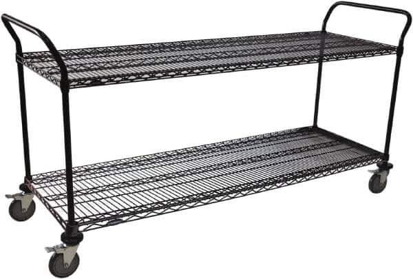 Value Collection - 600 Lb Capacity, 18" Wide x 60" Long x 39" High Wire Cart - 2 Shelf, Steel, Swivel Casters - Apex Tool & Supply