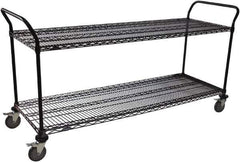 Value Collection - 600 Lb Capacity, 18" Wide x 72" Long x 39" High Wire Cart - 2 Shelf, Steel, Swivel Casters - Apex Tool & Supply