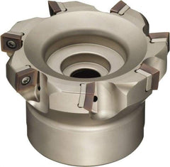 Sumitomo - 6 Inserts, 80mm Cut Diam, 25.4mm Arbor Diam, Indexable Square-Shoulder Face Mill - 50mm High, SOMT 1204.. Insert Compatibility, Through Coolant, Series WaveMill - Apex Tool & Supply