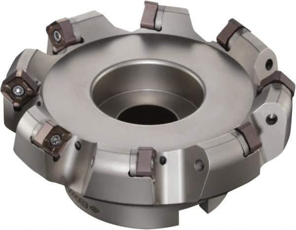 Sumitomo - 63mm Cut Diam, 22mm Arbor Hole, 45° Indexable Chamfer & Angle Face Mill - 4 Inserts, ONMT 05T6\xB6SNMT 13T6\xB6XNET 13T6 Insert, Right Hand Cut, Through Coolant, Series DualMill - Apex Tool & Supply