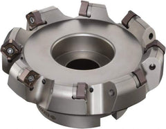 Sumitomo - 2-1/2" Cut Diam, 1" Arbor Hole, 6mm Max Depth of Cut, 45° Indexable Chamfer & Angle Face Mill - 5 Inserts, ONMT 05T6\xB6SNMT 13T6\xB6XNET 13T6 Insert, Right Hand Cut, Through Coolant, Series DualMill - Apex Tool & Supply