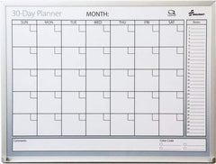 Ability One - 2" High x 29" Wide Dry Erase - Mylar Laminated, 36" Deep, Includes Accessory Tray, Mounting Kit, Instructions & Four Dry Erase Markers (Black, Blue, Green, Red) - Apex Tool & Supply
