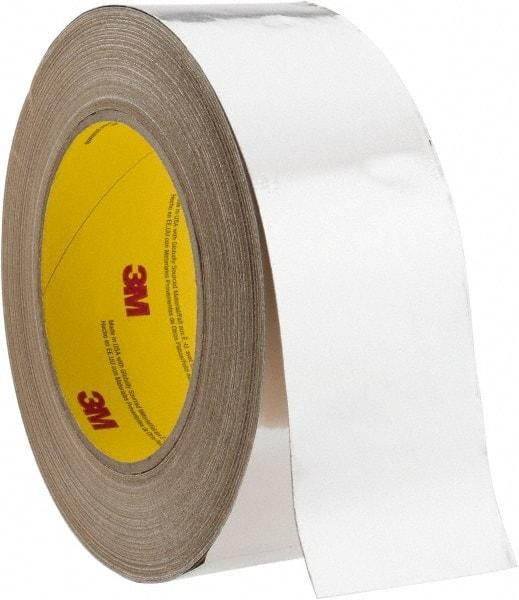 3M - 2" x 45m Silver Foil Tape - 3.25 mil, Acrylic Adhesive, Aluminum Foil Backing, 10 Lb/ln Tensile Strength, -30°F to 260°F, Series 3380 - Apex Tool & Supply