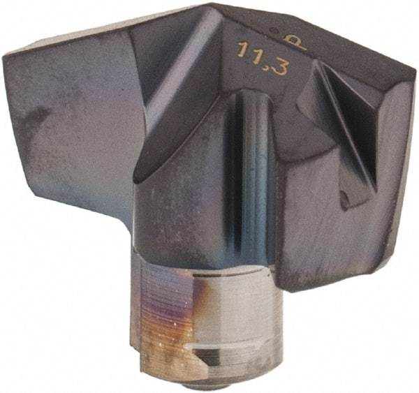 Iscar - Series ICP, 0.445" Diam Grade IC908 140° Replaceable Drill Tip - Carbide, TiAlN Finish, 11 Seat Size, Through Coolant - Apex Tool & Supply
