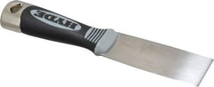 Hyde Tools - 1-1/2" Wide Chisel Edge Blade Stainless Steel Putty Knife - Flexible, Cushioned Grip Polypropylene Handle, 8" OAL - Apex Tool & Supply