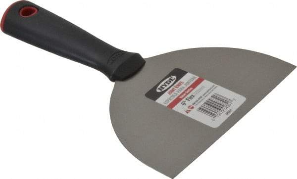 Hyde Tools - 6" Wide Carbon Steel Taping Knife - Flexible, Polypropylene Handle, 7.8" OAL - Apex Tool & Supply
