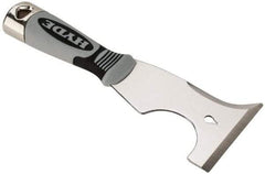 Hyde Tools - 3" Wide Stainless Steel Putty Knife - Stiff, Cushioned Grip Polypropylene Handle, 8" OAL - Apex Tool & Supply