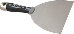 Hyde Tools - 6" Wide Stainless Steel Putty Knife - Flexible, Cushioned Grip / Hammerhead Polypropylene Handle, 8" OAL - Apex Tool & Supply