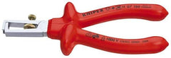 Knipex - 7 AWG to 13/64" Capacity Insulated Wire Stripper - 6-1/4" OAL, 1000 Volt Insulated Handle - Apex Tool & Supply