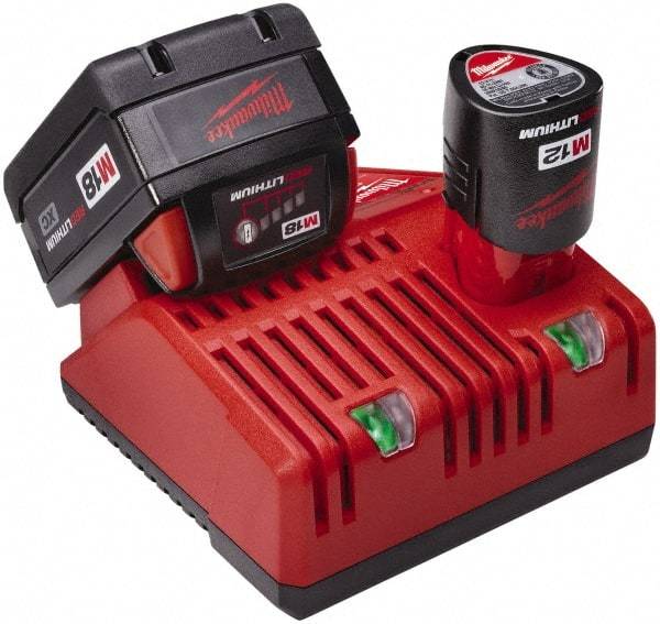 Milwaukee Tool - 12/18 Volt, 2 Battery Power Tool Lithium-Ion Battery Charger - M12 and M18 Not Included - Apex Tool & Supply