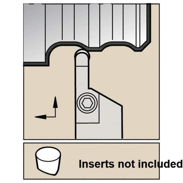 Kennametal - 411 VRS, Right Hand Cut, 0° Lead Angle, 1" Shank Height x 1" Shank Width, Neutral Rake Indexable Turning Toolholder - 6" OAL, R..V45 Insert Compatibility, Series V-Bottom Round - Apex Tool & Supply