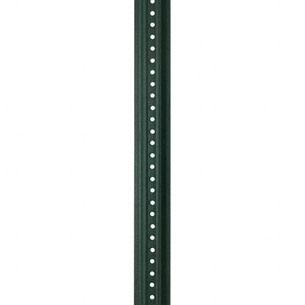 Nucor - 8' High, Powder Coated Traffic Sign Post - Steel, 3/8" Hole Diam, Green - Apex Tool & Supply