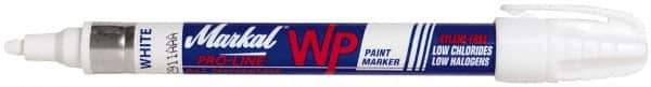 Markal - White Paint Marker - Bullet Tip - Apex Tool & Supply