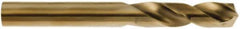 Hertel - 39/64" 135° Spiral Flute Cobalt Screw Machine Drill Bit - Oxide/Gold Finish, 2-3/4" Flute Length, 4-1/4" OAL, Split Point - Apex Tool & Supply