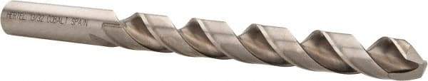 Hertel - 13/32" 135° Cobalt Jobber Drill - Bright Finish, Spiral Flute, 5-1/4" OAL, Split Point - Apex Tool & Supply
