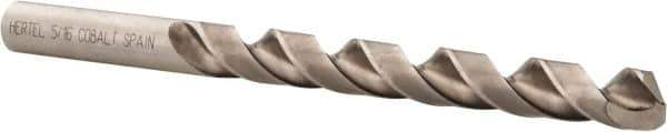 Hertel - 5/16" 135° Cobalt Jobber Drill - Bright Finish, Spiral Flute, 4-1/2" OAL, Split Point - Apex Tool & Supply