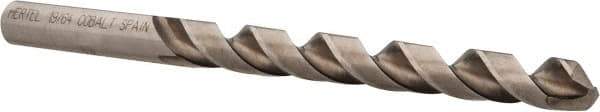 Hertel - 19/64" 135° Cobalt Jobber Drill - Bright Finish, Spiral Flute, 4-3/8" OAL, Split Point - Apex Tool & Supply