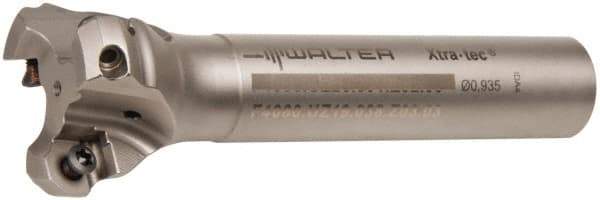 Walter - 3/4" Cut Diam, 8mm Max Depth of Cut, 3/4" Shank Diam, 8" OAL, Indexable Square Shoulder End Mill - AD.T 0803.. Inserts, Cylindrical Shank, 90° Lead Angle - Apex Tool & Supply