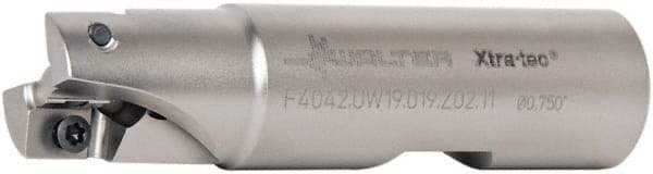 Walter - 3/4" Cut Diam, 11mm Max Depth of Cut, 3/4" Shank Diam, 3.061" OAL, Indexable Square Shoulder End Mill - AD.T 1204.. Inserts, Weldon Shank, 90° Lead Angle - Apex Tool & Supply