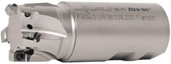 Walter - 38mm Cut Diam, 11mm Max Depth of Cut, 1-1/2" Shank Diam, 4.065" OAL, Indexable Square Shoulder End Mill - AD.T 1204.. Inserts, Weldon Shank, 90° Lead Angle - Apex Tool & Supply