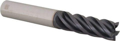 Iscar - 1/2", 5 Flute, Single End, Solid Carbide, Corner Chamfer End Mill - 3-1/2" OAL, 38° Helix, Right Hand Flute, 1-1/4" LOC, Right Hand Cut - Apex Tool & Supply