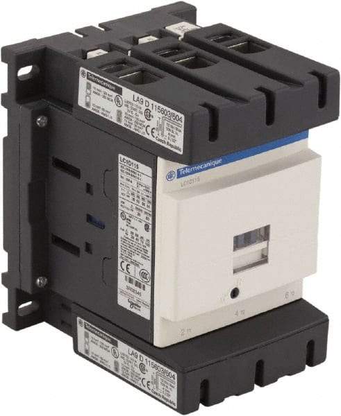 Schneider Electric - 3 Pole, 24 Coil VAC at 50/60 Hz, 115 Amp at 440 VAC, Nonreversible IEC Contactor - Bureau Veritas, CCC, CSA, CSA C22.2 No. 14, DNV, EN/IEC 60947-4-1, EN/IEC 60947-5-1, GL, GOST, LROS, RINA, RoHS Compliant, UL 508, UL Listed - Apex Tool & Supply