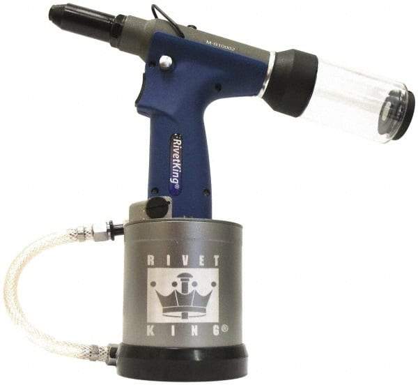 RivetKing - 3/16" Capacity, Air Riveter - 0.787" Long Stroke, 20" Inlet - Apex Tool & Supply